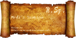 Mráz Szabina névjegykártya